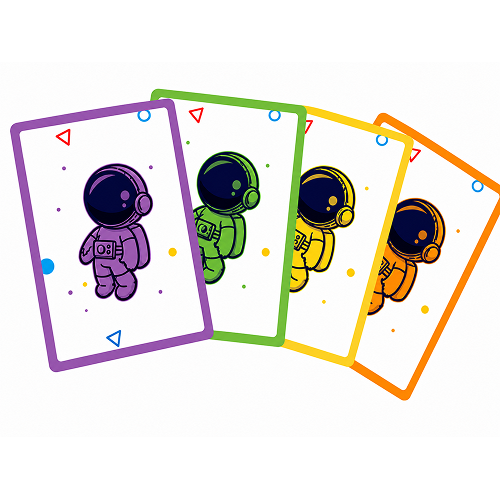 Cartas de jugador MagicBox con personajes de colores para organizar la dinámica del juego